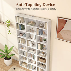 70 Inch Tall Bookshelf 24 Cube Storage Organizer with Adjustable Shelves