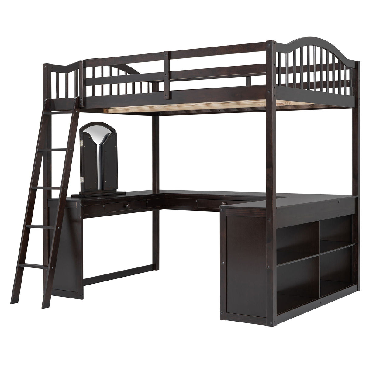 Loft Bed With Drawers, Cabinet, Shelves With Desk by Couch.com