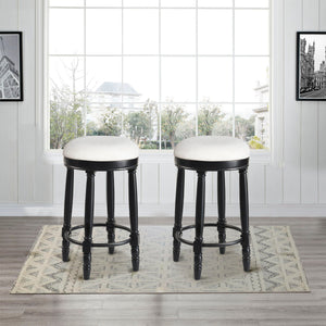 360° Swivel Wooden Barstools With Upholstered Seat, Counter Height (Set of 2) by Couch.com