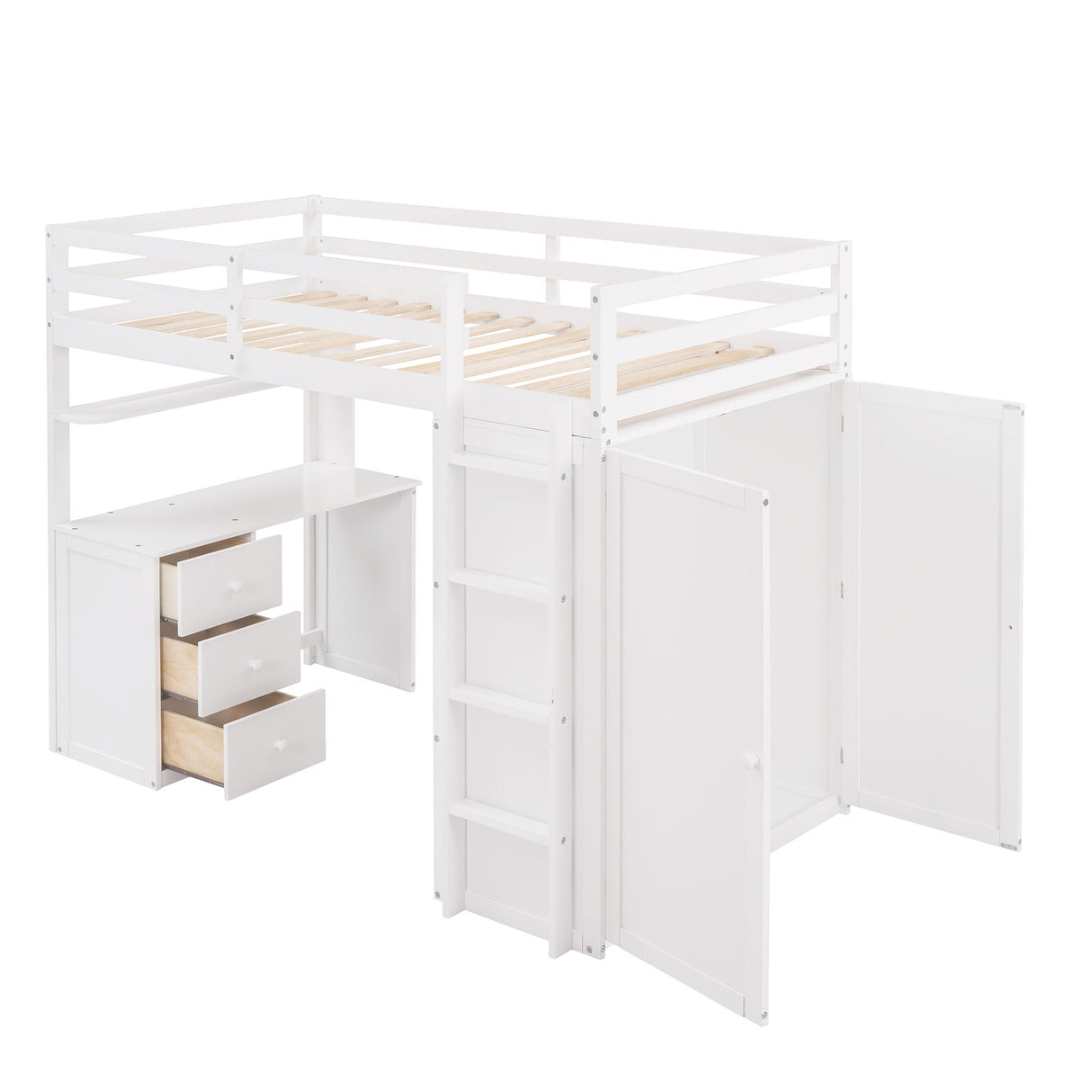 Loft Bed With Drawers, Desk, And Wardrobe by Couch.com
