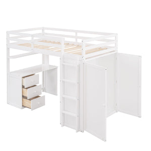 Loft Bed With Drawers, Desk, And Wardrobe by Couch.com