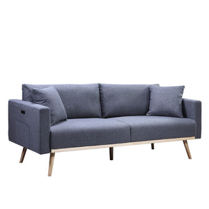 Easton - Fabric Sofa With USB Charging Ports Pockets And Pillows