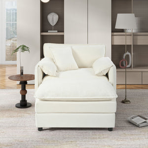 Oversized Chair With Movable Ottoman, Soft Upholstered Lounge Chair by Couch.com