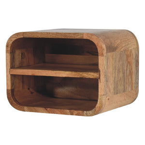 14" Brown Solid Wood One Drawer Floating Nightstand