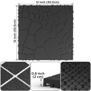 Stone Texture Patio Deck Tiles, Diy Module Interlocking Decking Floor Tiles by Couch.com