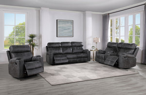 Hirah - 3 Piece Living Room Set - Dark Gray by Couch.com