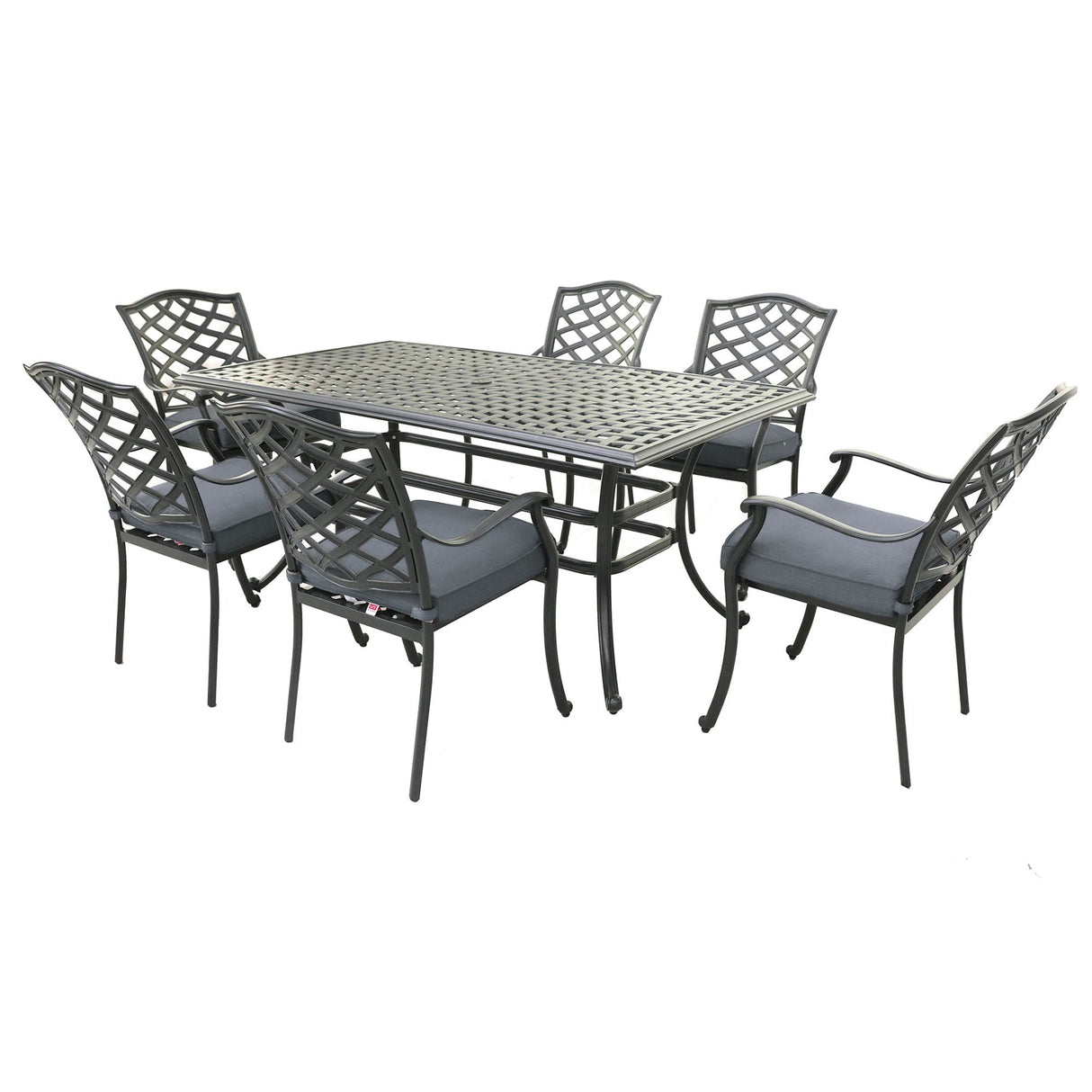 Rectangular Aluminum Dining Set With Cushions by Couch.com
