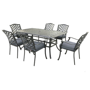 Rectangular Aluminum Dining Set With Cushions by Couch.com
