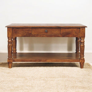 Turned Legs Drawer Table