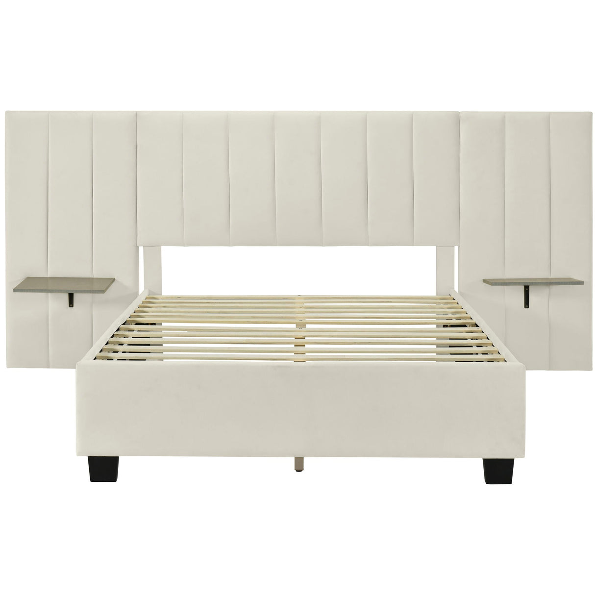 Upholstered Platform Bed With Big Headboard by Couch.com