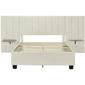 Upholstered Platform Bed With Big Headboard by Couch.com