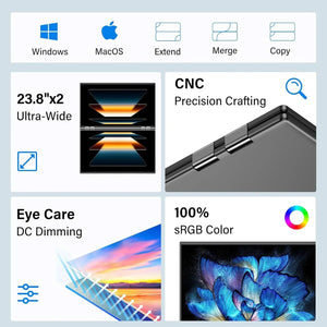 InnoView Foldable 23.8" Dual Monitor-INVPM609