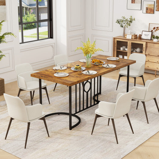 71 Inch Large Dining Table for 6-8 People Rectangular Wood Kitchen Table-Rustic Brown