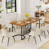 71 Inch Large Dining Table for 6-8 People Rectangular Wood Kitchen Table-Rustic Brown