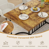 71 Inch Large Dining Table for 6-8 People Rectangular Wood Kitchen Table-Rustic Brown