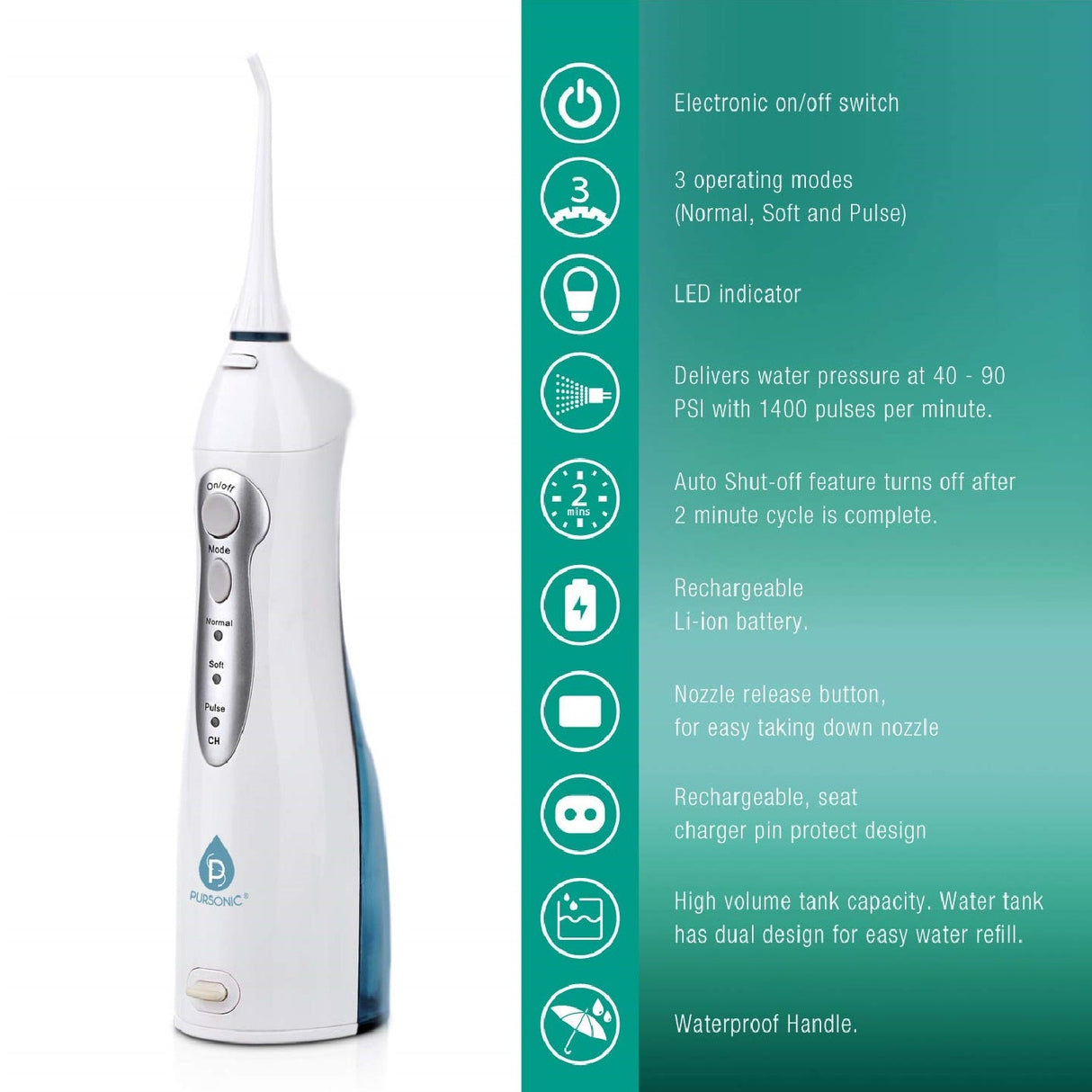 Complete Oral Care Bundle – UV Sonic Toothbrush W 12 Brush Heads, Ultrasonic UV-C Cleaner Pod & Rechargeable Water Flosser