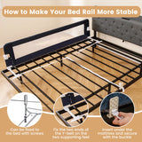 71-Inch Foldable Bed Rail Swing Down Baby Bed Guard Rail with Adjustable Safety Strap-Blue