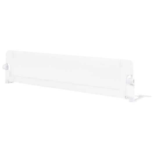 71-Inch Foldable Bed Rail Swing Down Baby Bed Guard Rail with Adjustable Safety Strap-White