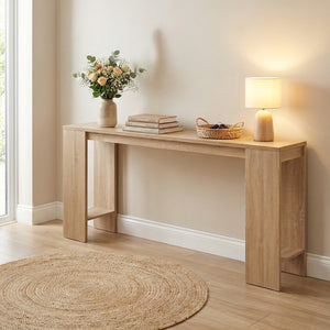 71 Inches Long Console Table with Storage for Hallway-Natural