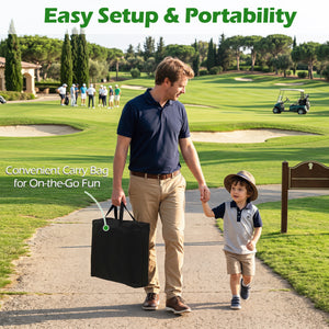 71 x 71 Inches Golf Chipping Game Set with 2 Adjustable Clubs