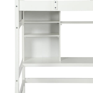 Loft Bed With Storage Shelves, Desk And Ladder by Couch.com