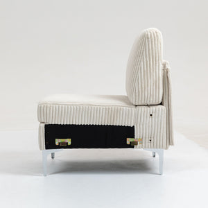 Single Couch Modular Armless Accent Chair With Back Cushion by Couch.com