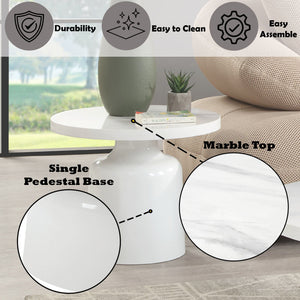 Zaid - Engineering Marble High Gloss Table by Couch.com