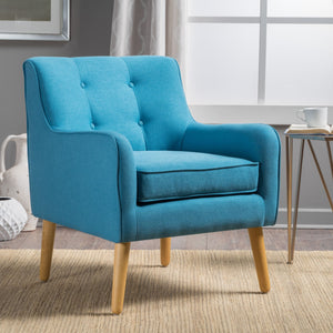 Modern Arm Chair With Tufted Back And Wooden Legs by Couch.com