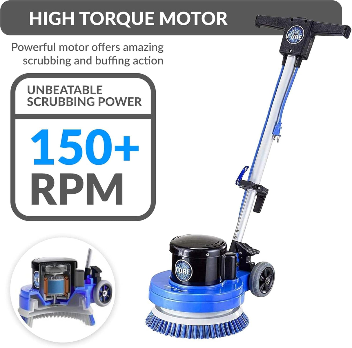 Prolux Core 13" Heavy Duty Commercial Polisher Floor Buffer Machine Scrubber and 5 Pads by Prolux Cleaners