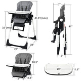 4-in-1 High Chair “Booster Seat with Adjustable Height and Recline-Black