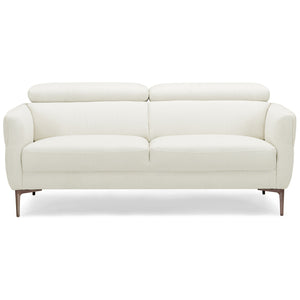 72.5 Inch Modern Fabric Loveseat Sofa Couch with Adjustable Headrest-White
