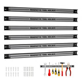 18 Inch Magnetic Tool Holder Strip with Mounting Screws-Silver