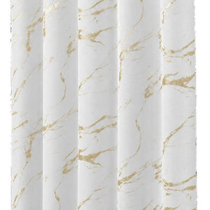 72" White And Gold Abstract Shower Curtain