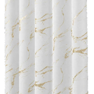 72" White And Gold Abstract Shower Curtain