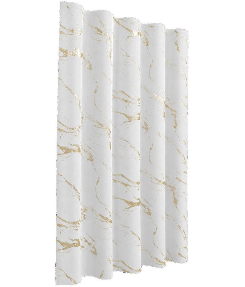 72" White And Gold Abstract Shower Curtain