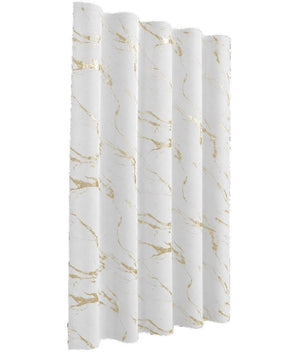 72" White And Gold Abstract Shower Curtain