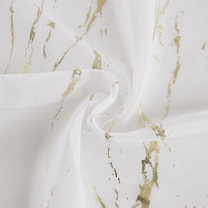 72" White And Gold Abstract Shower Curtain