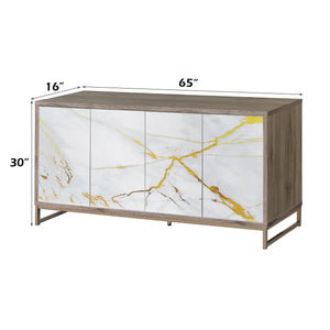 Paavan - Console Cabinet - White / ChampagneChampagne