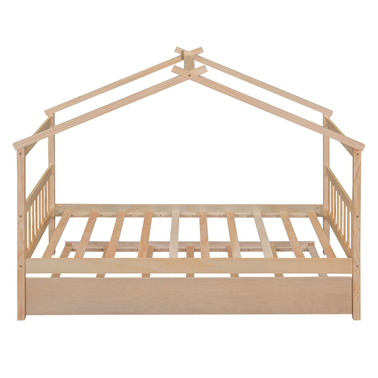 Wooden House Bed With Twin Size Trundle by Couch.com