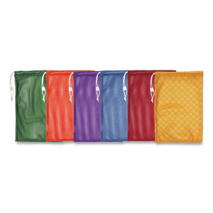 Champion Sports Heavy-Duty Mesh Bag, 12" x 18", Gold, Green, Orange, Purple, Royal Blue, Scarlet Red, 6/Set (MB18SET)