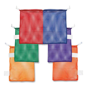 Champion Sports Heavy-Duty Mesh Bag, 12" x 18", Gold, Green, Orange, Purple, Royal Blue, Scarlet Red, 6/Set (MB18SET)