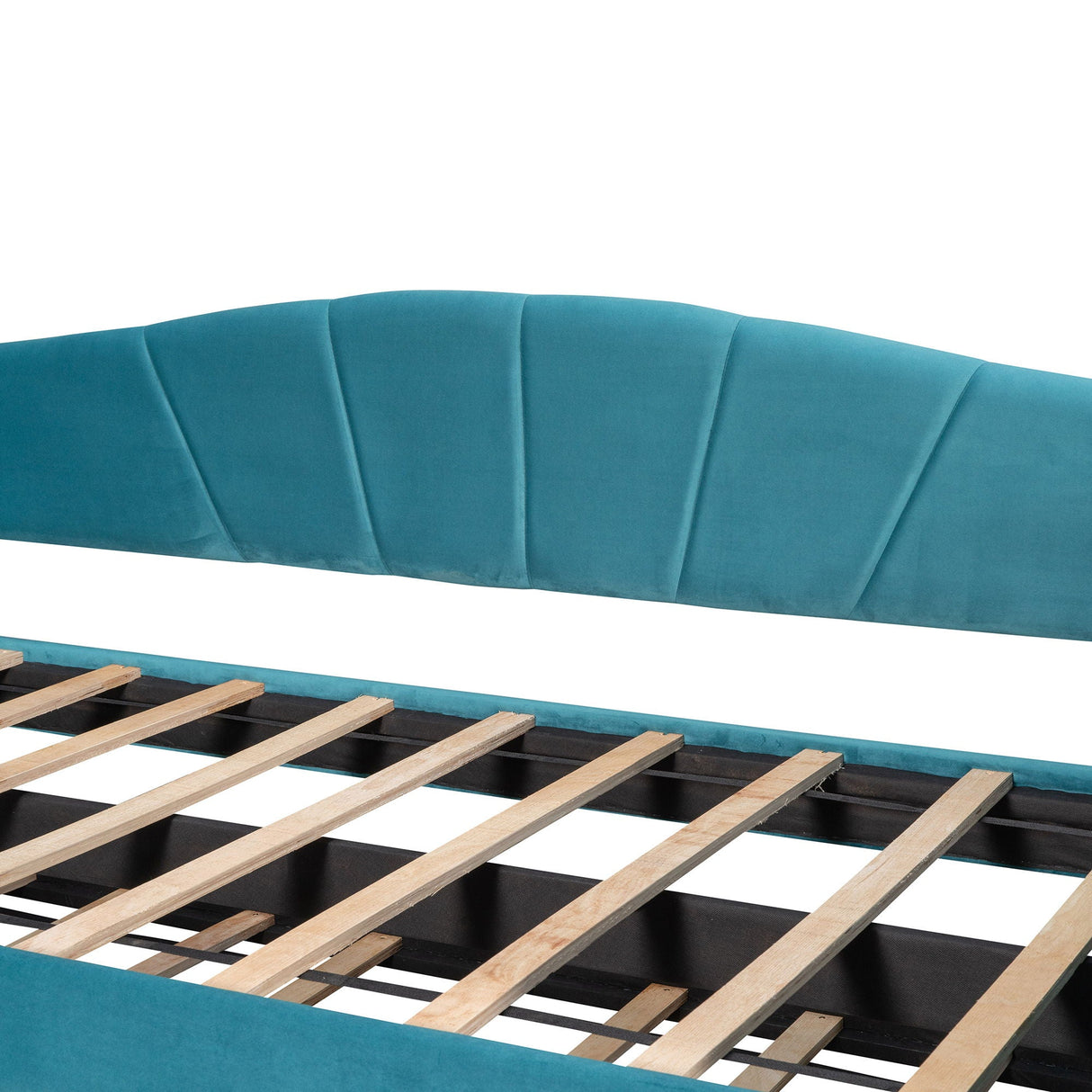 Upholstered Daybed Sofa Bed With Trundle Bed And Wood Slat by Couch.com