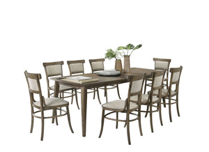 Bistro - Dining Table With Off White Fabric Dining Chairs by Couch.com