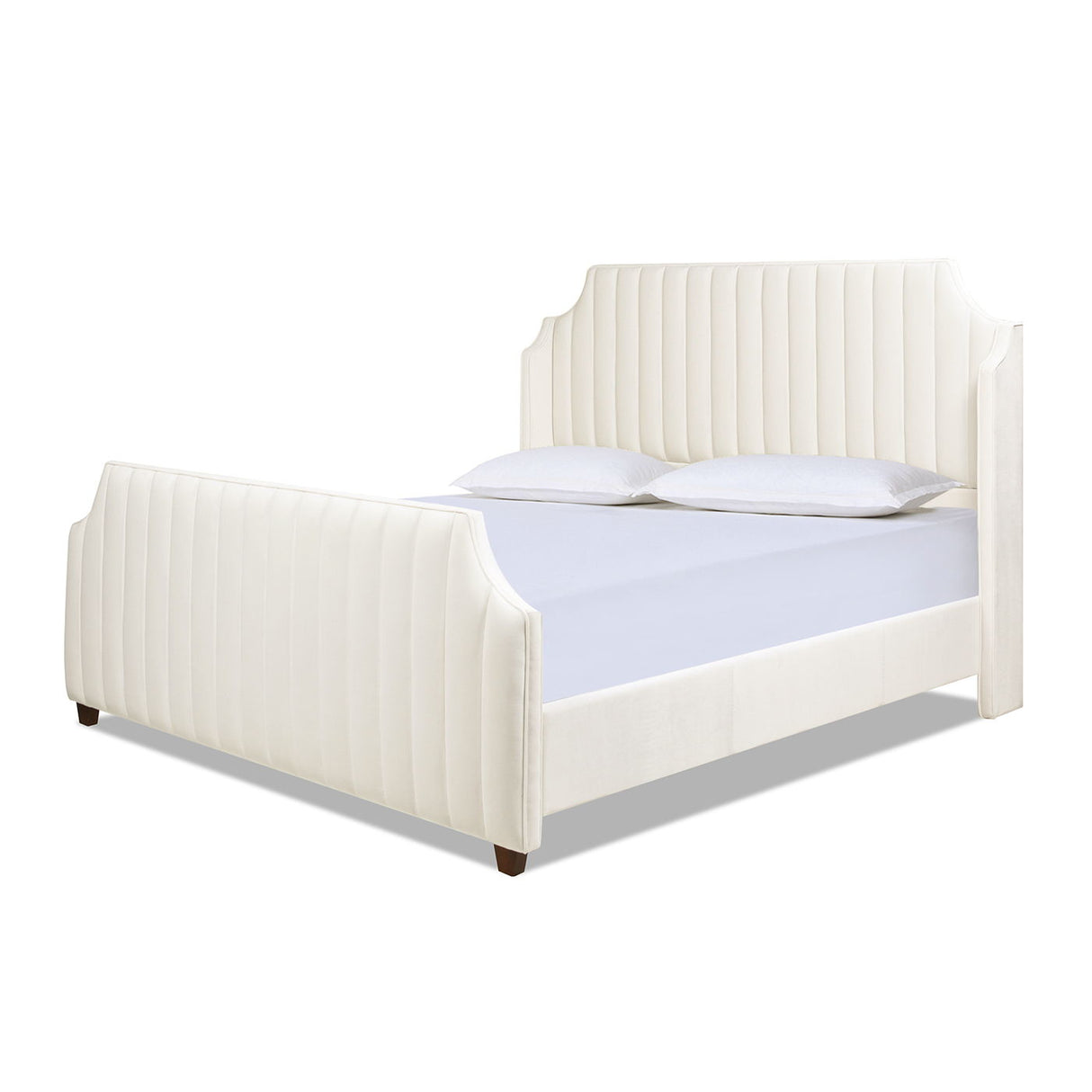 Addison - King Tufted Panel Bed Frame - Cloud White by Couch.com