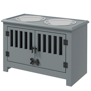PawHut Large Elevated Dog Bowls with Storage Cabinet