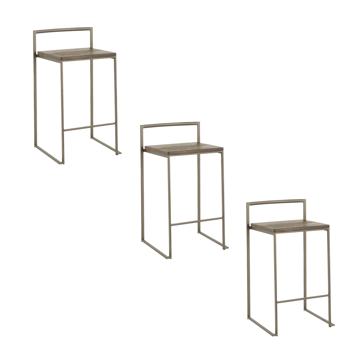 Fuji - Industrial Stackable Counter Stool Set by Couch.com