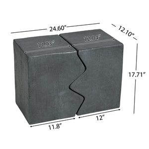 Rectangular Outdoor Indoor Accent Side Table (Set of 2)