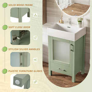 Bathroom Vanity With Ceramic Sink And Ample Storage, Ideal For Small Bathrooms by Couch.com