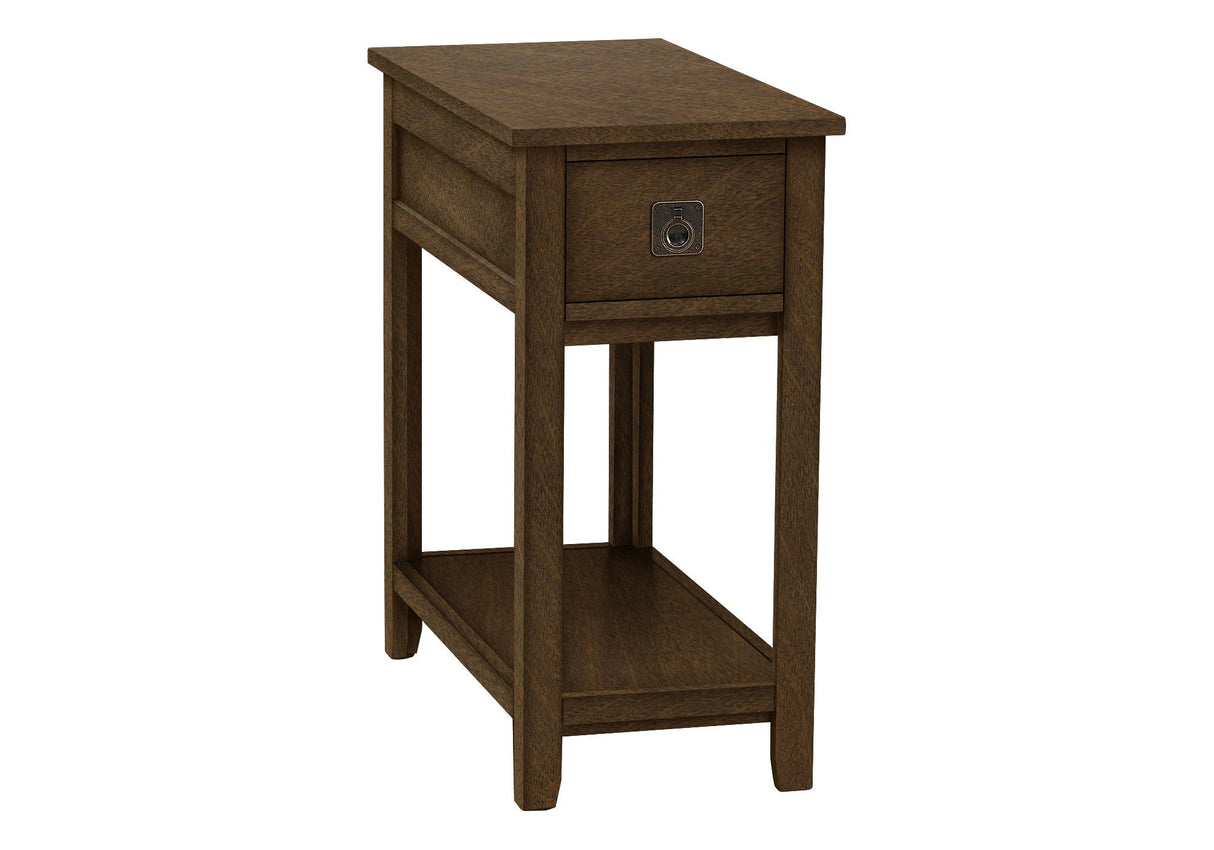 Accent End Table, 2 Tier, Narrow, Lamp, Storage Drawer, Charming Design by Couch.com