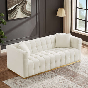 Eleanor - Sofa Boucle - Beige / Gold / Ivory / Ivory White by Couch.com